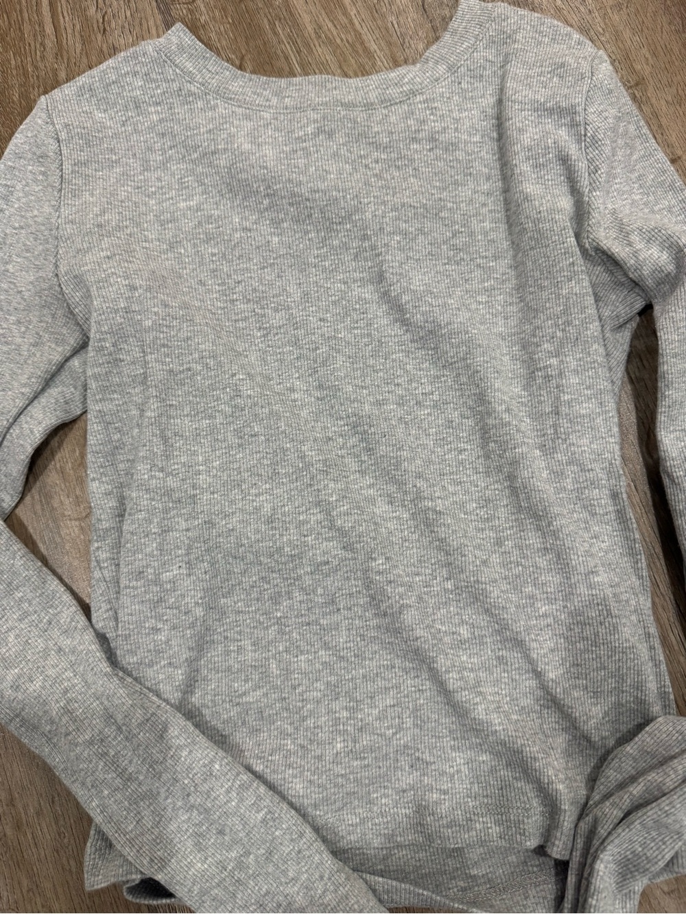 Hollister Heather Gray Ribbed Long Sleeve Tee
